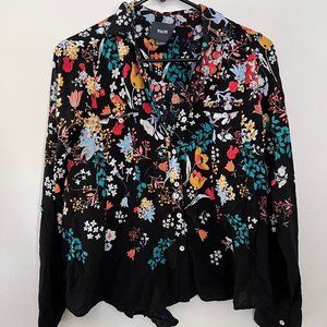 Anthropologie MAEVE Floral Woodland Pattern Blouse Women's Size 2